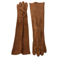 PRADA Leather Gloves Women's Brown