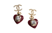 CHANEL Earrings Women's Burgundy