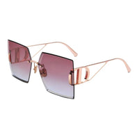 DIOR Metal Square Sunglasses Women's Gold