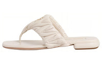 MIU MIU Matelassé Flip Flops Women's White