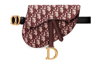 DIOR Saddle Cow Leather Saddle Bag Fanny Pack Women's Burgundy