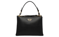PRADA Leather Portable Crossbody Bag Shoulder Bag Small Size Women's Black