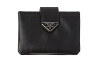 PRADA Leather Card Holder Men's Black