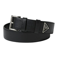 PRADA Leather Leather Belts Women's Black Width 3.5CM