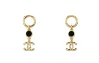 CHANEL Earrings Women's Gold/Black