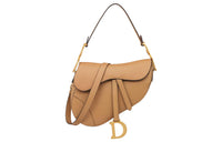 DIOR Saddle Grained Calfskin Saddle Bag Shoulder Bag Crossbody Bag Handbag Women's Tan