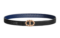 HERMES Leather Belts Women's Black/Sapphire Blue