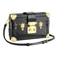 LOUIS VUITTON PETITE MALLE Python Skin Hard Box Shoulder Bag Crossbody Bag Regular Women's Black