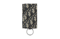 DIOR Cow Leather Key Pouch Unisex Blue