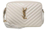 SAINT LAURENT LOU Leather Crossbody Bag Shoulder Bag Women's White