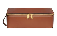 CELINE Shiny Calfskin Toiletry Bag Large Size Women's Brown