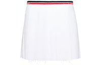 MIU MIU Logo Intarsia Pleated Mini Skirt