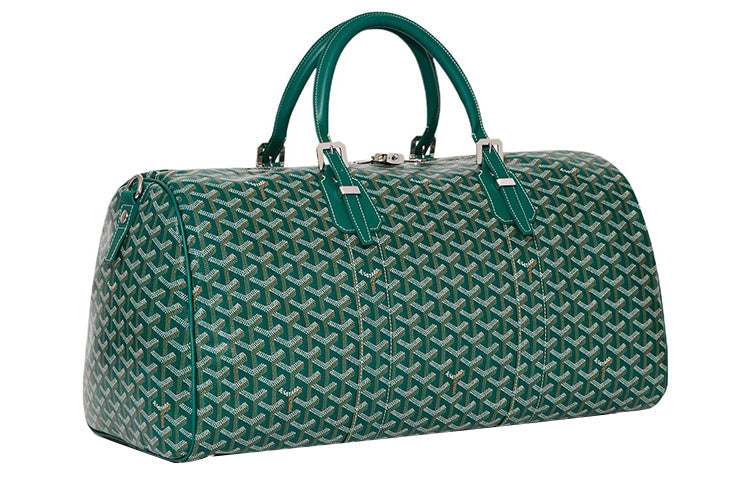 GOYARD Canvas With Calfskin Dog's Teeth One Shoulder Crossbody Portable Travel Bag Men's Green