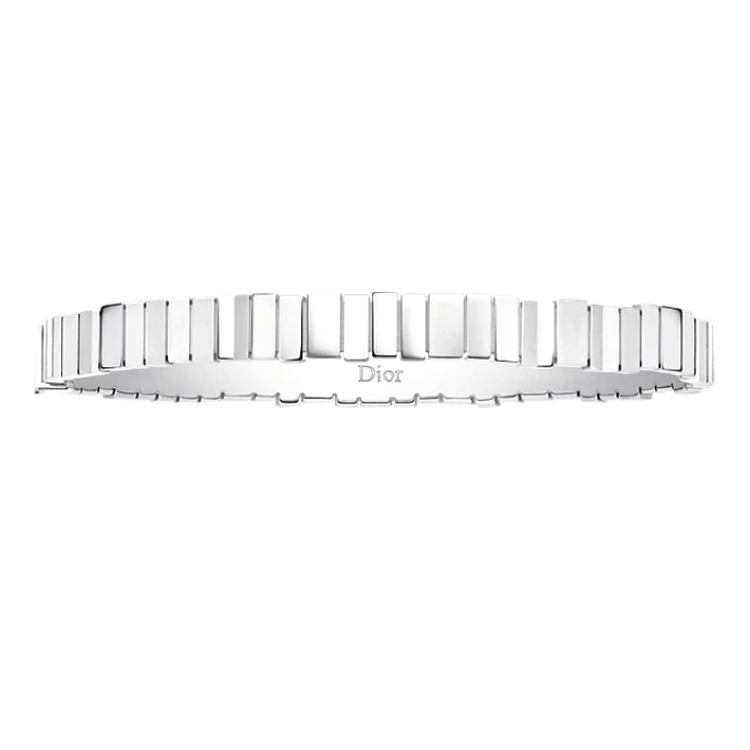 DIOR 18K White Gold Bangles Unisex Silver