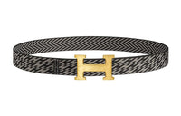HERMES Leather Belts Men Black/Graphite Ink