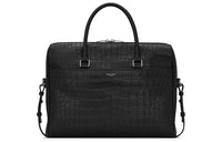 SAINT LAURENT Leather Briefcase Shoulder Bag Crossbody Bag Handbag Men's Black