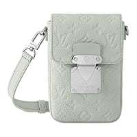 LOUIS VUITTON Embossed Leather Shoulder Bag, Crossbody Bag Mini Men's Gray Green