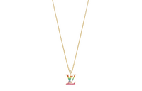 LOUIS VUITTON Lv Large Pendant Yellow Gold & Rainbow Gemstones