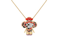 LOUIS VUITTON Vivienne Red Lion Dance Pendant Yellow Gold White Gold Lacquer Diamonds & Colored Stones