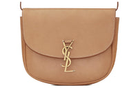 SAINT LAURENT Cow Leather Saddle Bag Shoulder Bag Crossbody Bag Medium Size Women's Brown Gold