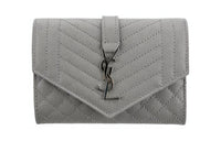 SAINT LAURENT Leather Wallet Women's Gray