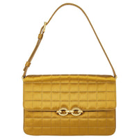 SAINT LAURENT LE MAILLON Quilting Satin Shoulder Bag Women's Yellow