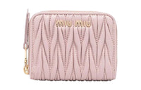 MIU MIU Leather Wallet Women's Pastel Pink
