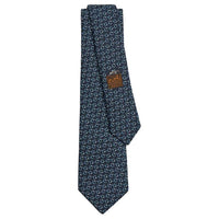 HERMES Mulberry Silk Ties Men's Blue