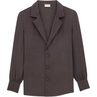 SAINT LAURENT Pajama Shirt In Silk Crepe De Chine Jackets Coats Women's Black