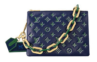 LOUIS VUITTON Coussin Lambskin Shoulder Bag Crossbody Bag Small Size Women's Dark Blue