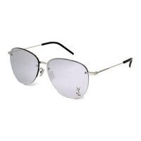 SAINT LAURENT Nickel Alloy Oval Sunglasses Men's Silver