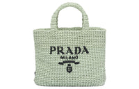 PRADA Straw And Wicker And Raffia Handbag Small Size Women's Aqua Green