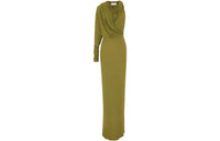 SAINT LAURENT Long-Sleeved Dresses Women's Gold Green