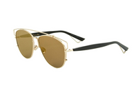 DIOR Plate Frame Aviator Sunglasses Unisex Black