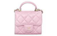 CHANEL Lambskin One Shoulder Handbags Mini Women's Pink