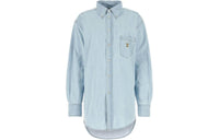 MIU MIU Denim Long Sleeved Shirt Unisex Light Blue