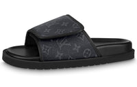 LOUIS VUITTON Miami Slide Slippers Men's Black