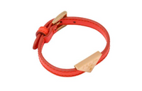 PRADA Leather Metal Wristbands Women's Red