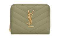 SAINT LAURENT CASSANDRE Calfskin Wallet Women's Sage