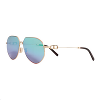 DIOR Metal Acetate Irregular Shape Sunglasses Unisex Gold