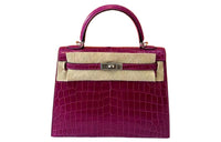 HERMES Kelly Crocodile Leather Kelly Bag Handbags Regular Women's Rose Red