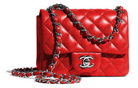 CHANEL Classic Flap CF Lambskin Shoulder Bag, Crossbody Bag Mini Women's Red