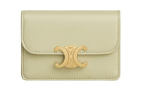 CELINE Triomphe Shiny Calfskin Card Holder Women's Almond Green