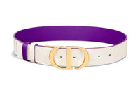 DIOR Lightweight, Attractive, Smooth Buckle Leather Belts Women's Purple
