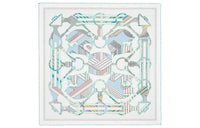 HERMES Double Sided Square Scarf Light Blue/White