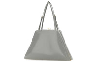 PRADA Leather Shoulder Bag Women's Light Gray