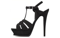 SAINT LAURENT Tribute Embellished Platform Sandals Women's