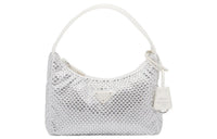 PRADA Satin Fabric Hobo Bag Handbag Shoulder Bag Women's White
