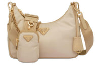PRADA Re-Edition Fabric With Leather Crossbody Bag Shoulder Bag Women's Desert