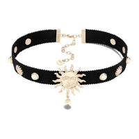 DIOR Resin Satin Metal Necklaces Women's Black